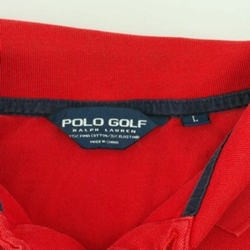 Polo Golf Ralph Lauren Red Pima‎ Cotton Elastane Short Sleeve Polo Shirt Mens L